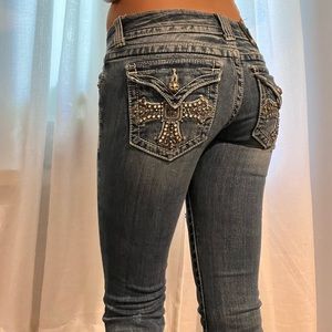 Miss me jeans with cross detailing pockets